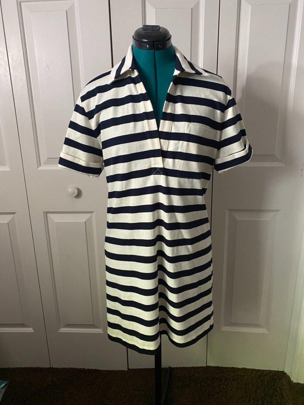 Veronica Beard Striped Cotton Shirt Dress